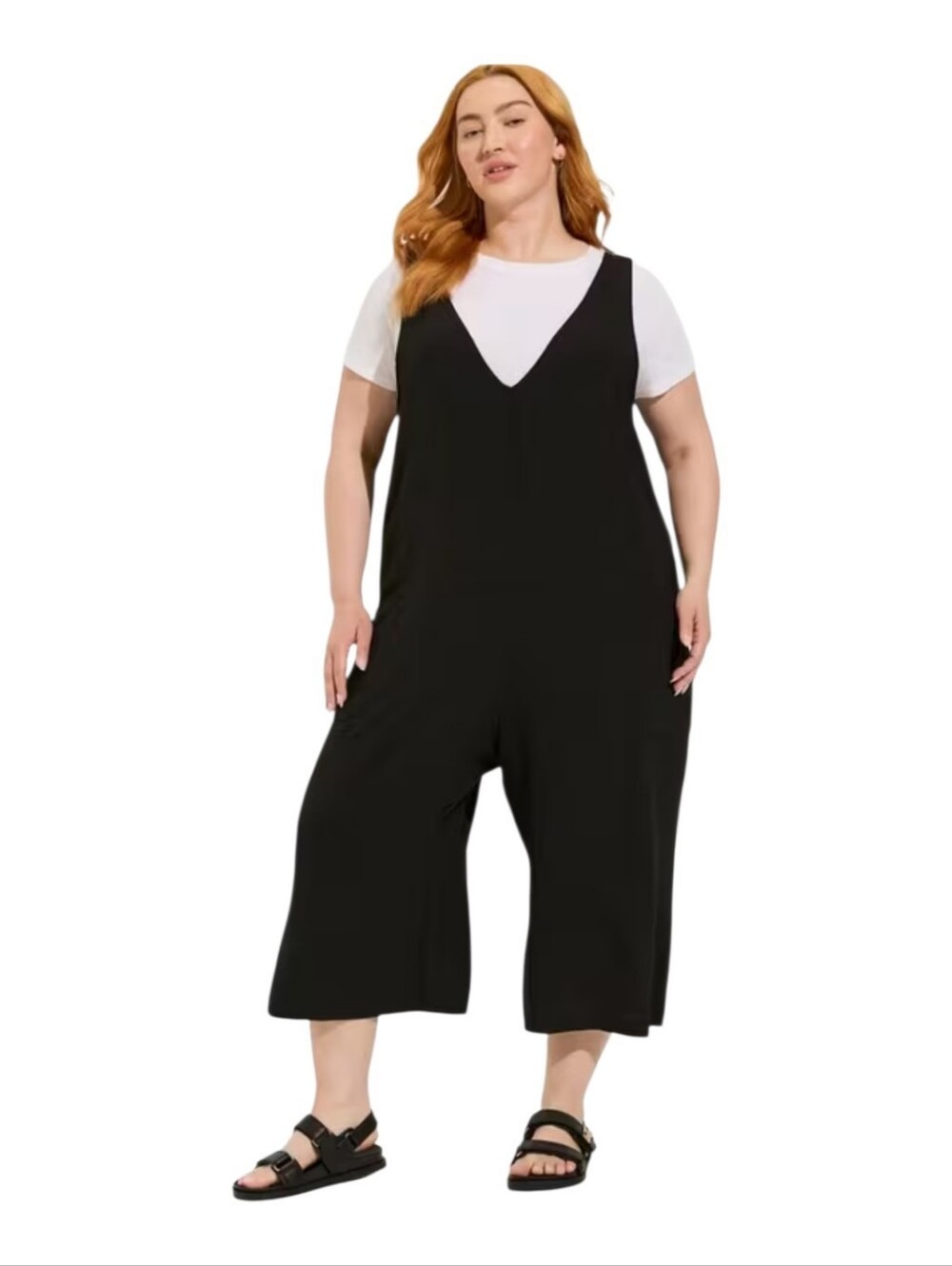 NWT Torrid 4 Wide Leg Cropped Poly Seersucker Jumper 4X